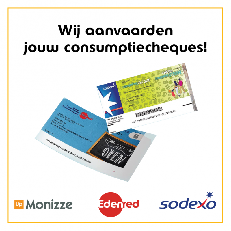 Wij aanvaarden jouw consumptiecheques!