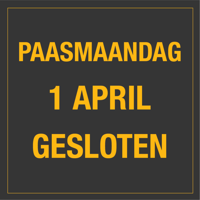 Maandag 1 april gesloten