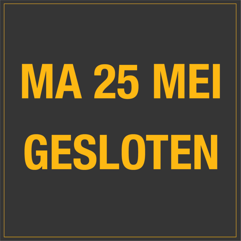Pinkstermaandag 25 mei gesloten