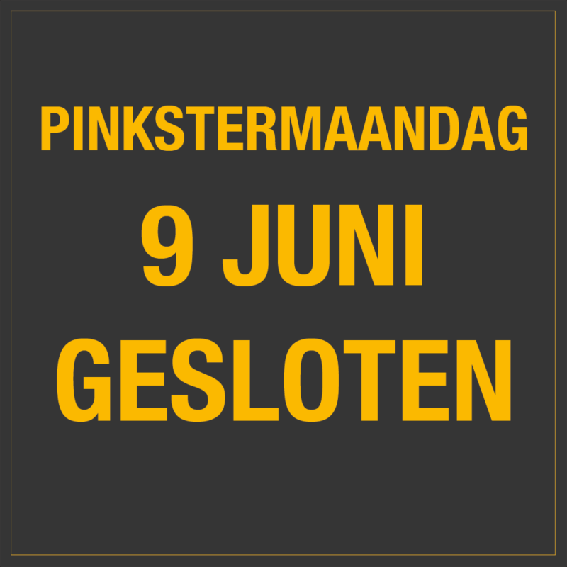 Pinkstermaandag gesloten