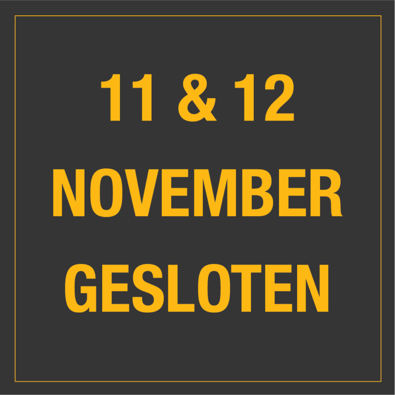 11 en 12 november gesloten