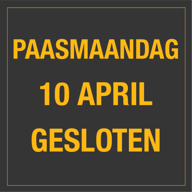 PAASMAANDAG GESLOTEN