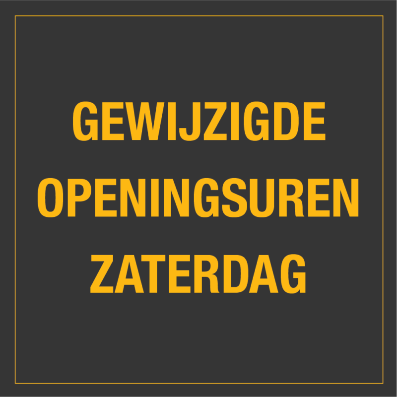 Vanaf 9/7 gewijzigde openingsuren op zaterdag: van 8u tot 15u30