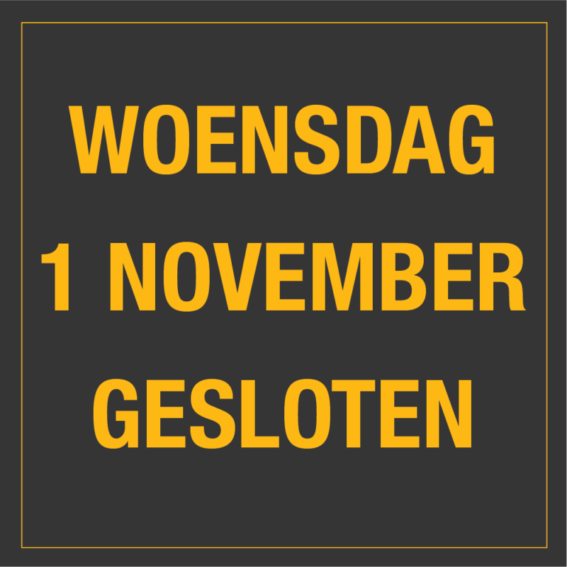 Woensdag 1 november gesloten